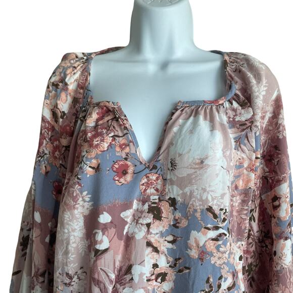 Andree by Unit Women Tunic Top 1X Multicolor Floral Grandma Cottage Boho Hippie - Picture 9 of 9